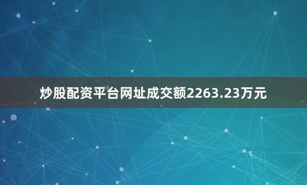 炒股配资平台网址成交额2263.23万元